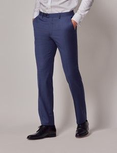 Mid Blue Sharkskin Slim Suit Pants-preview3