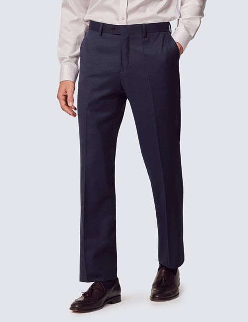 Slim Fit Navy Hopsack Suit Pants