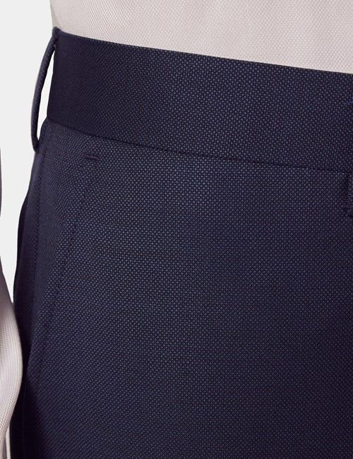 Slim Fit Navy Hopsack Suit Pants-preview