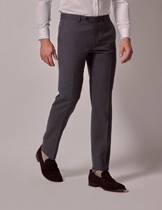 Dark Grey Crepe Slim Suit Trousers