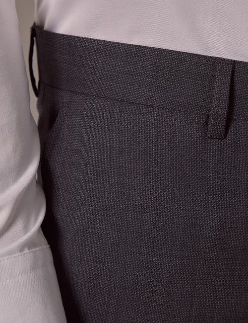 Dark Grey Crepe Slim Suit Trousers-preview