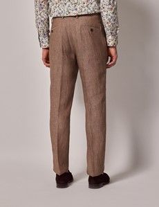 Light Brown Linen Slim Suit Trousers-preview2