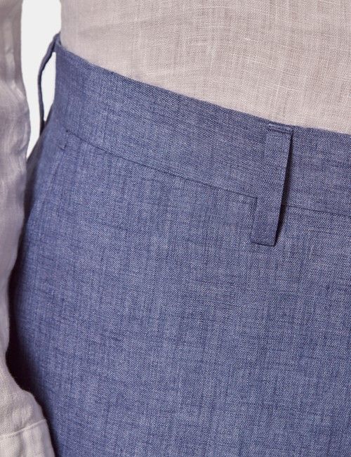 Slim Fit Denim Blue Suit Pants-preview