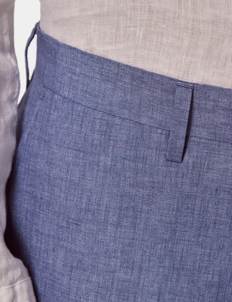 Slim Fit Denim Blue Suit Pants-preview