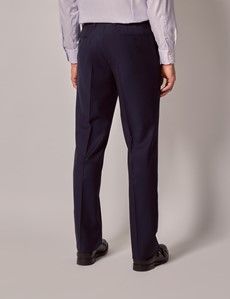 Navy Herringbone Classic Suit Pants-preview2