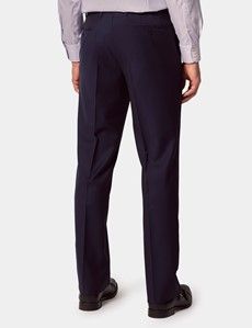 Classic Fit Navy Herringbone Suit Pants-preview2