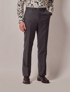 Charcoal Birdseye Slim Suit Pants