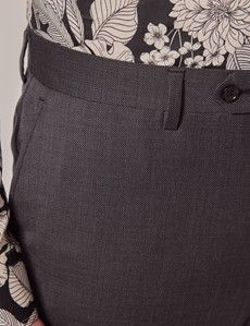 Charcoal Birdseye Slim Suit Pants-preview1