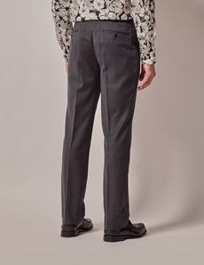 Charcoal Birdseye Slim Suit Pants-preview2