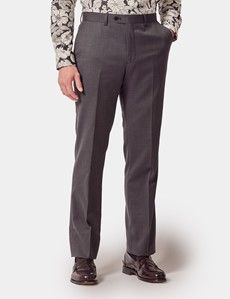 Slim Fit Charcoal Birdseye Suit Pants