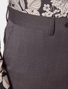 Slim Fit Charcoal Birdseye Suit Pants-preview1