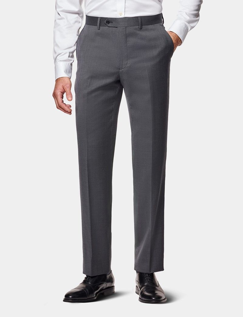 Slim Fit Charcoal Birdseye Suit Trousers
