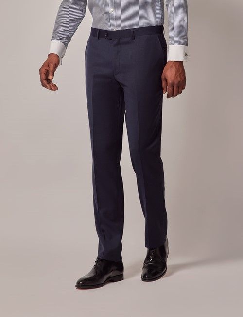 Navy Birdseye Slim Suit Pants