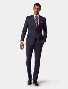 Slim Fit Navy Birdseye Suit Pants-preview3