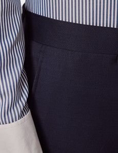 Slim Fit Navy Birdseye Suit Pants-preview1