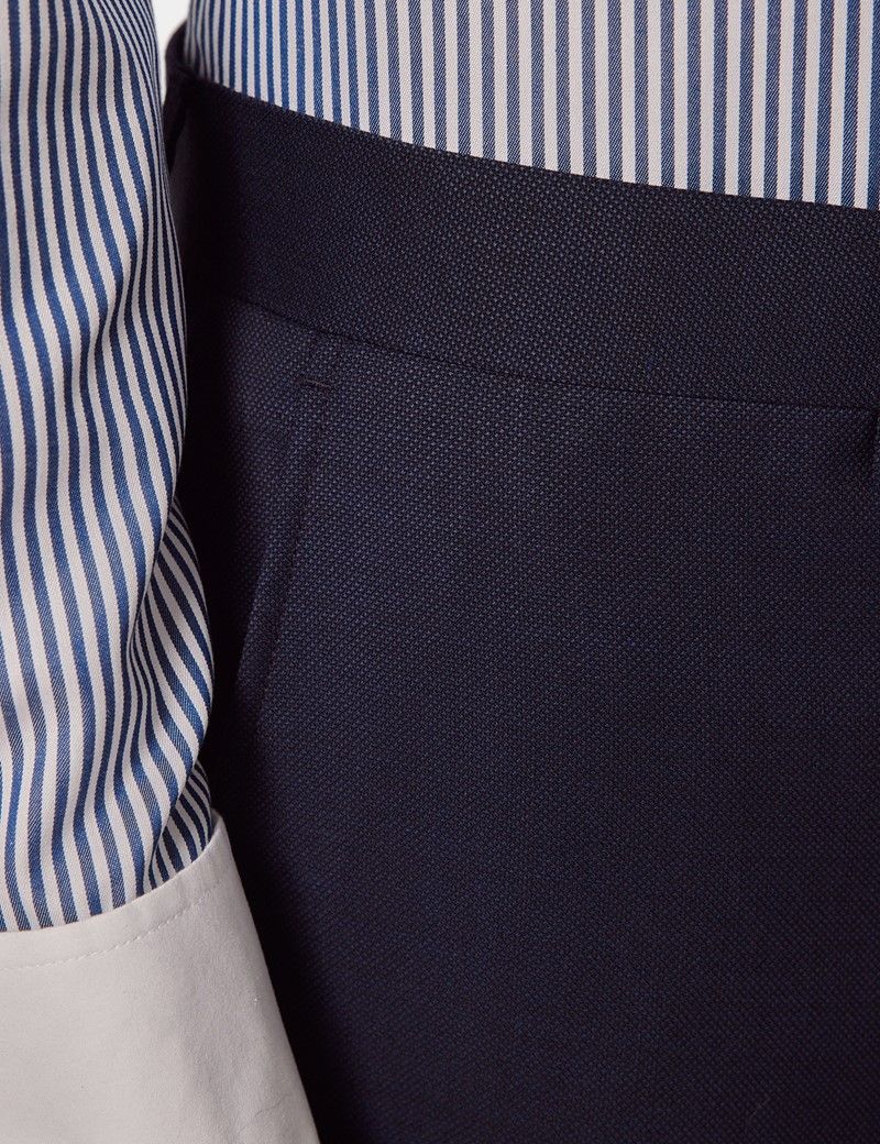 Slim Fit Navy Birdseye Suit Pants-preview