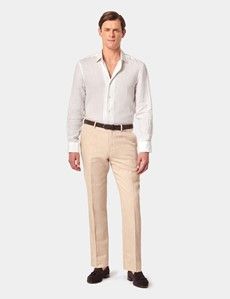 Slim Fit Beige Suit Trousers