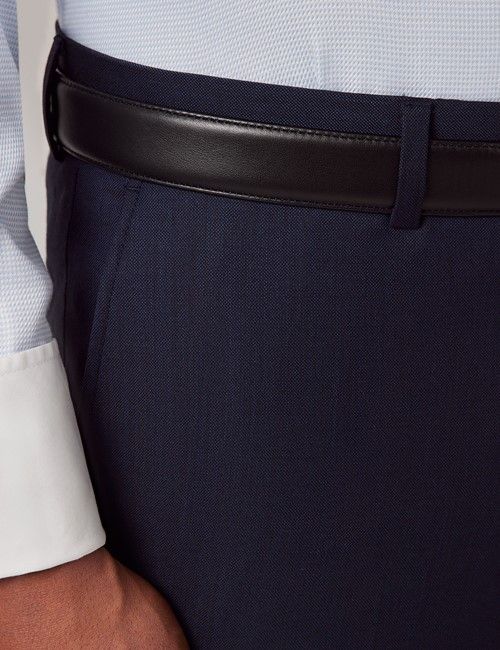 Deep Navy Sharkskin Slim Fit Suit Pants-preview