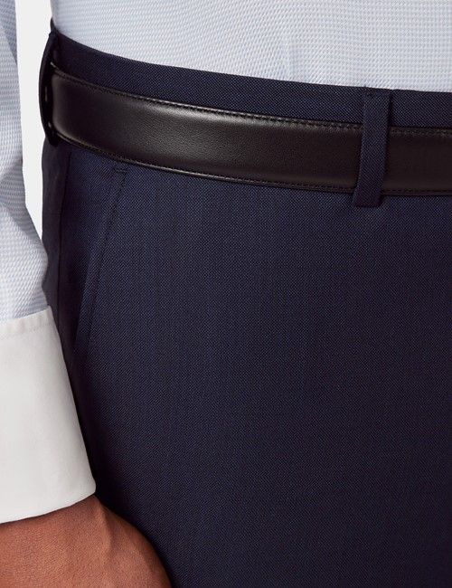 Slim Fit Deep Navy Sharkskin Suit Pants-preview