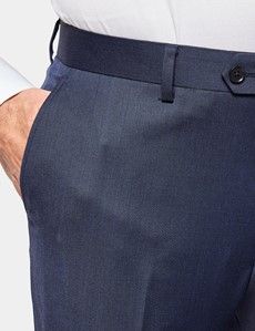 Slim Fit Deep Navy Sharkskin Suit Trousers