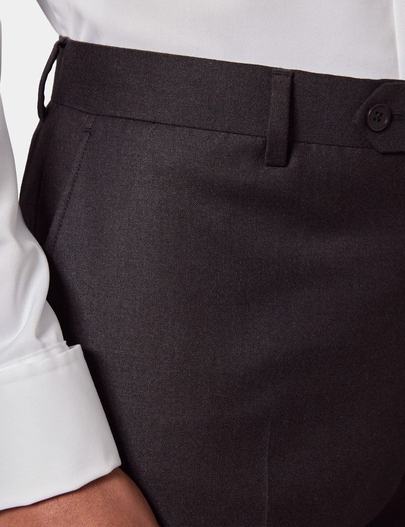 Slim Fit Brown Suit Trousers thumbnail 3