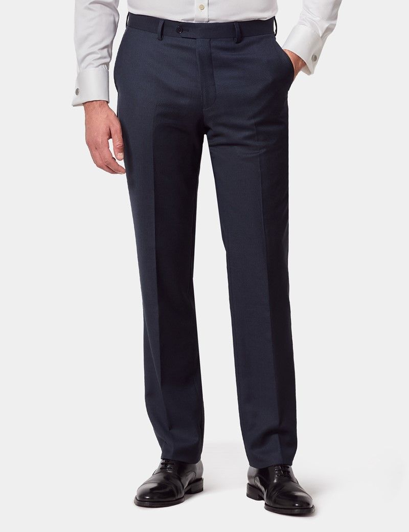 Slim Fit Navy Birdseye Suit Trousers