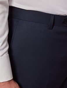 Slim Fit Navy Birdseye Suit Trousers