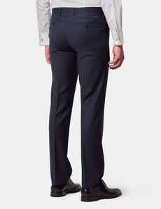 Slim Fit Navy Birdseye Suit Trousers
