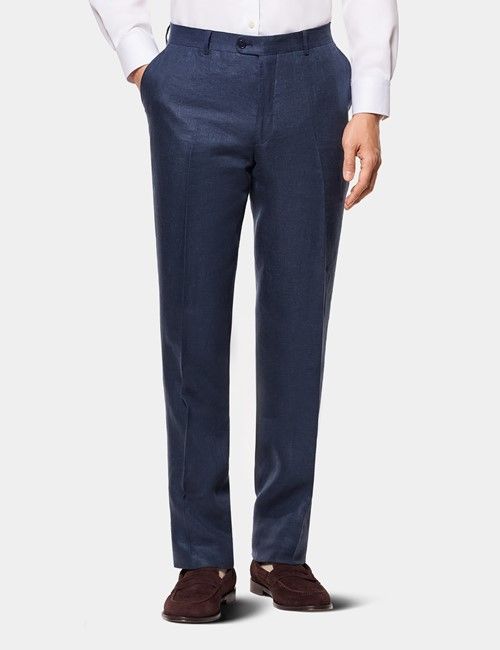 Slim Fit Light Blue Linen Shirt