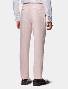 Tailored Fit Pink Linen Suit Trousers