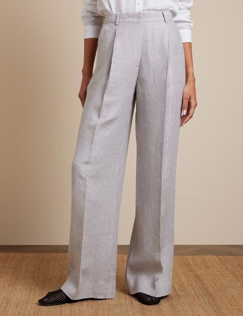Relaxed Light Grey Twill Linen Blazer