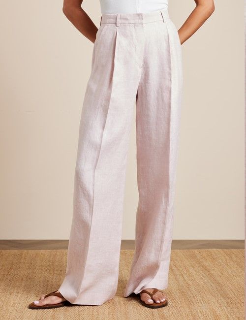 Relaxed Pink Twill Linen Blazer