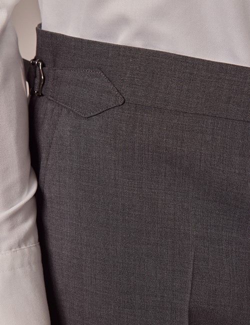 Dark Grey Italian Natural Stretch Wool Slim Fit Suit Pants-preview