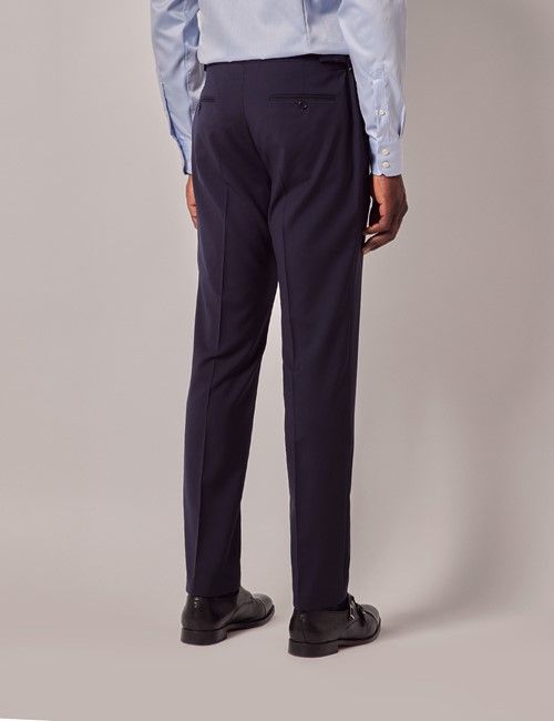 Navy Italian Natural Stretch Wool Slim Fit Suit Pants-preview