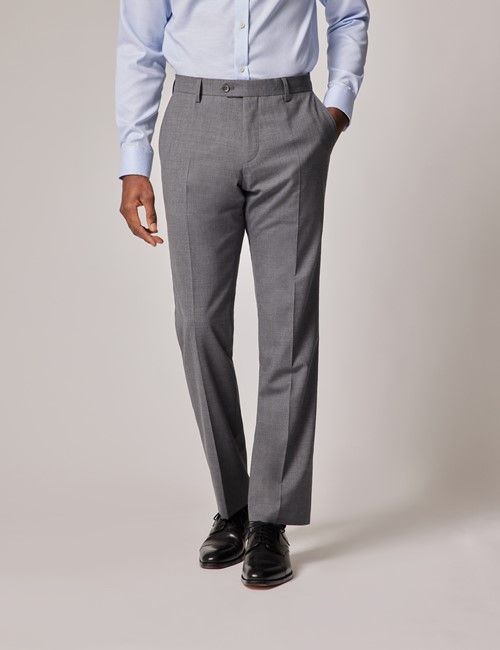 Grey Slim Stretch Suit Pants