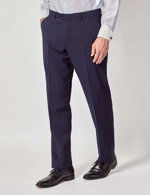 Navy Italian Wool-Mohair Tailored Fit Suit Pants - 1913 Collection