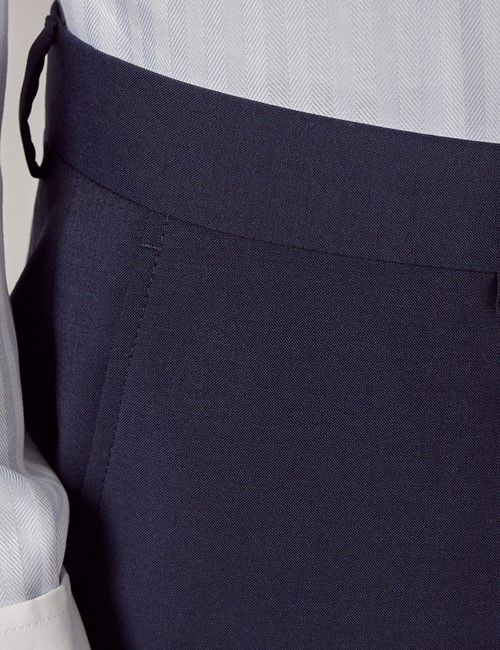 Navy Italian Wool-Mohair Tailored Fit Suit Pants - 1913 Collection-preview
