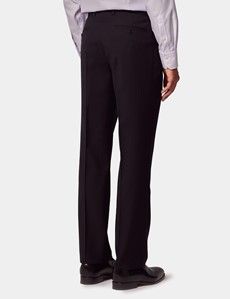 Slim Fit Black Herringbone Suit Pants-preview2
