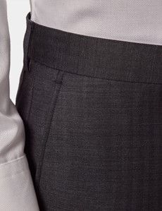 Slim Fit Charcoal Herringbone Suit Pants-preview1