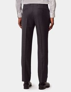 Slim Fit Charcoal Herringbone Suit Pants-preview2