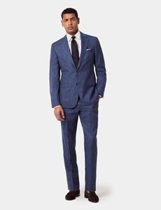 Tailored Fit Blue Semi Plain 1913 Suit Pants-preview3