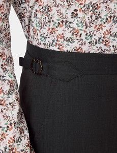 Slim Fit Olive Crepe 1913 Suit Trousers With Side Adjusters