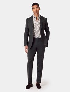 Slim Fit Olive Crepe 1913 Suit Trousers With Side Adjusters