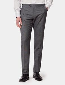 Slim Fit Black & White Semi Plain 1913 Suit Trousers