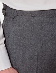 Slim Fit Black & White Semi Plain 1913 Suit Trousers