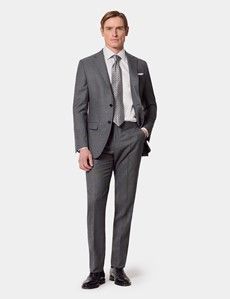 Slim Fit Black & White Semi Plain 1913 Suit Trousers