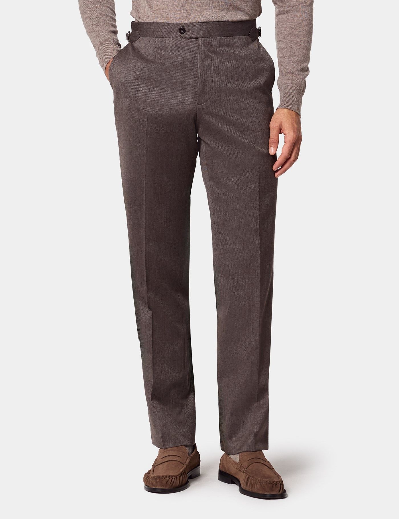 Slim Fit Brown Twill 1913 Suit Pants