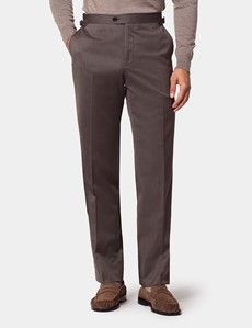 Slim Fit Brown Twill 1913 Suit Trousers