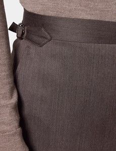 Slim Fit Brown Twill 1913 Suit Trousers
