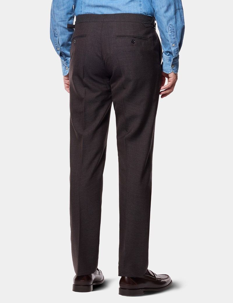 Tailored Fit Chocolate Crepe 1913 Suit Trousers thumbnail 4
